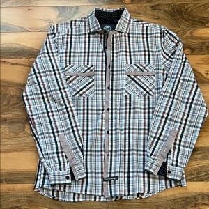 English Laundry Black Label Plaid Button Down Shirt Men’s Large